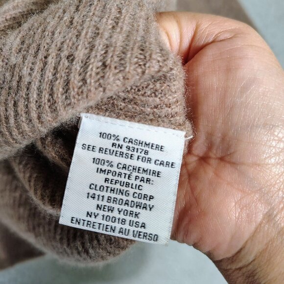 Magaschoni Sweater Women's XL Brown 100% Cashmere Ribbed soft Cozy Preppy - Picture 10 of 11